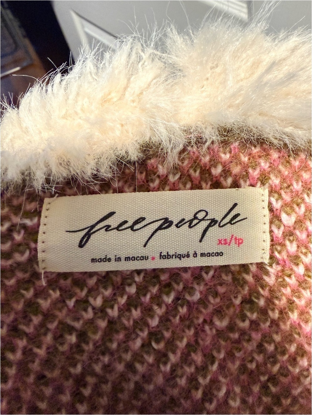 FREE PEOPLE Namesake Faux Fur Lined Hoodie Olive Combo XS - Picture 4 of 9